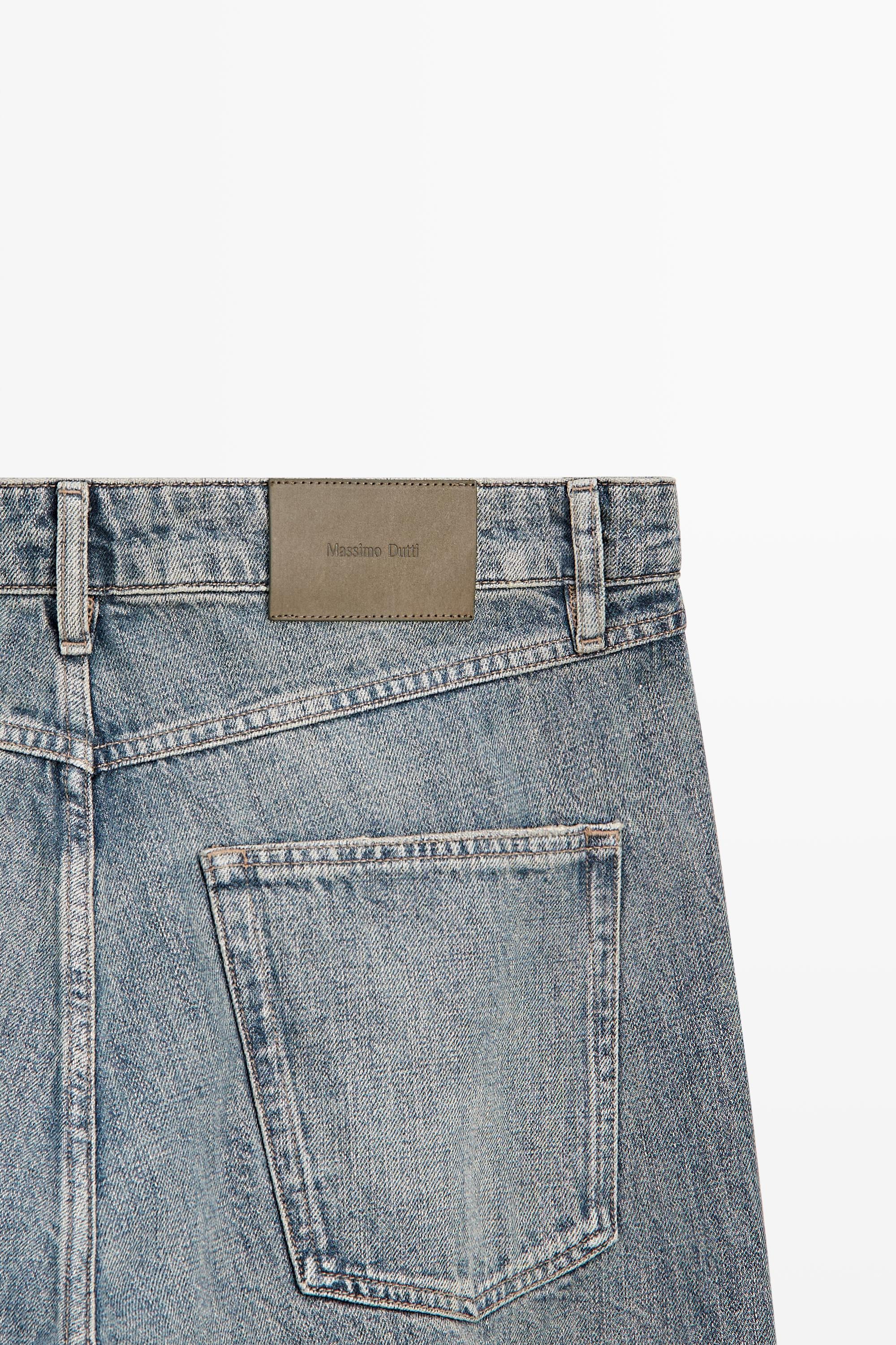100% cotton wide-leg jeans